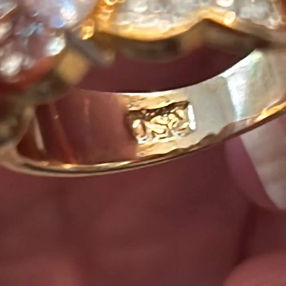RSC multi diamond costume ring with gold size 9.5